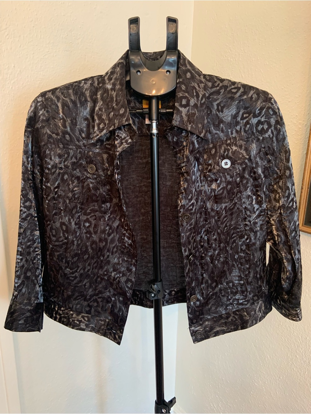 Ruby Rd Women's Black Animal Print Lightweight Jacket